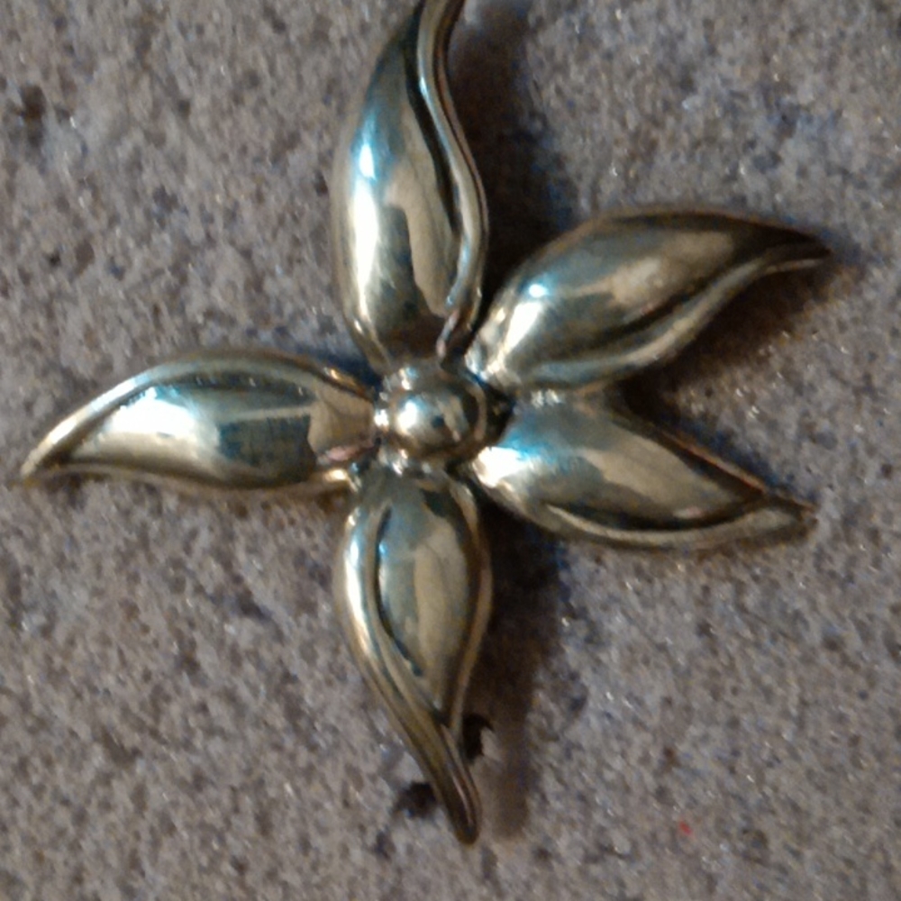 Sterling silver poinsettia pin